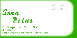 sara milus business card